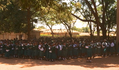 Getting ready for morning Assembly