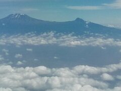 The peak of Kilimanjaro above the clouds